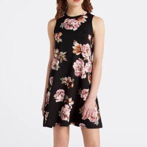 SIze 2XL XXL New Fortune+Ivy Stitch Fix Knit Sleeveless Dress Navy W/ Roses NWT